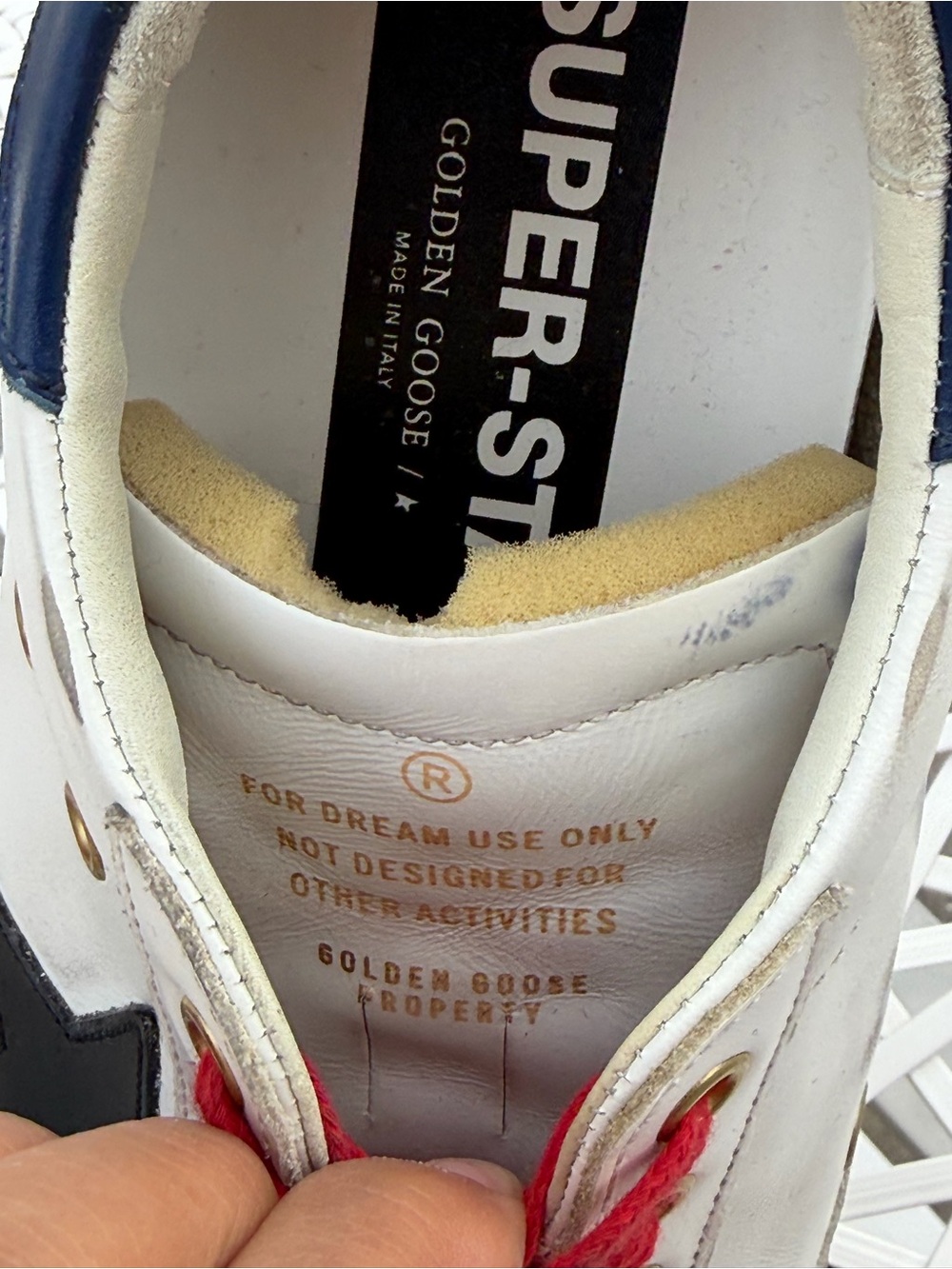 Golden Goose White women’s Sneakers with Red Laces and Navy Heelttga - Picture 8 of 11